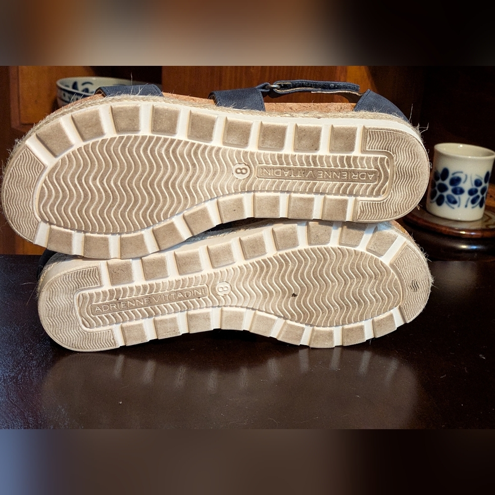 Adrienne Vittadini Blue strap Sandals, Cork Sole. 8M - Picture 6 of 6